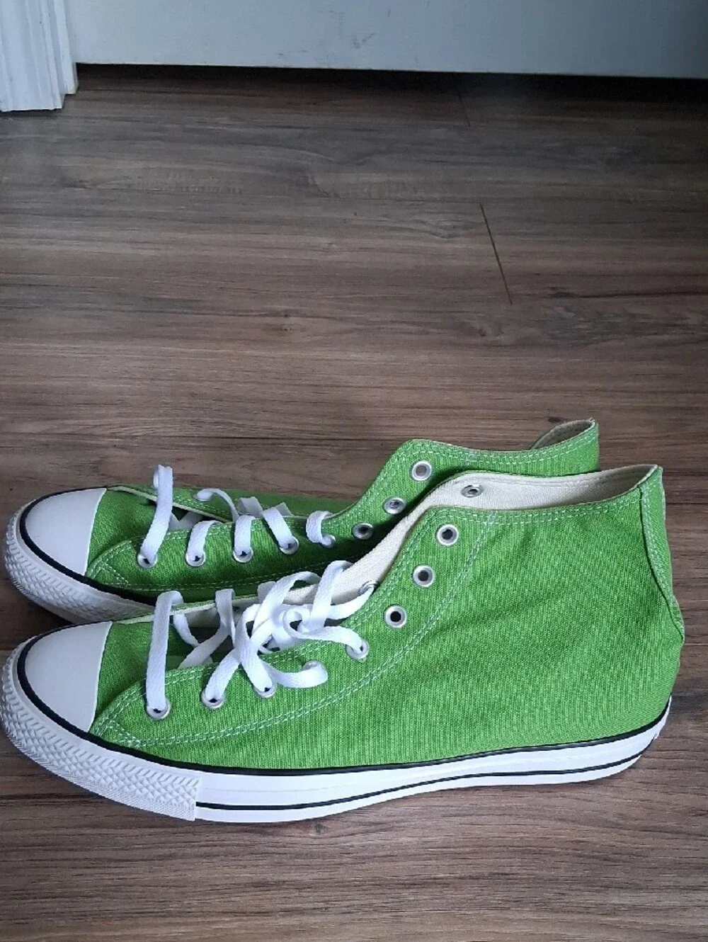 Converse High Top Sneakers - Bright Green and White - Picture 2 of 5